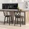 24/29 Inch Bar Stool Set of 2 Wooden Bar Chairs with Rubber Wood Frame, Adjustable Height, Modern Design
